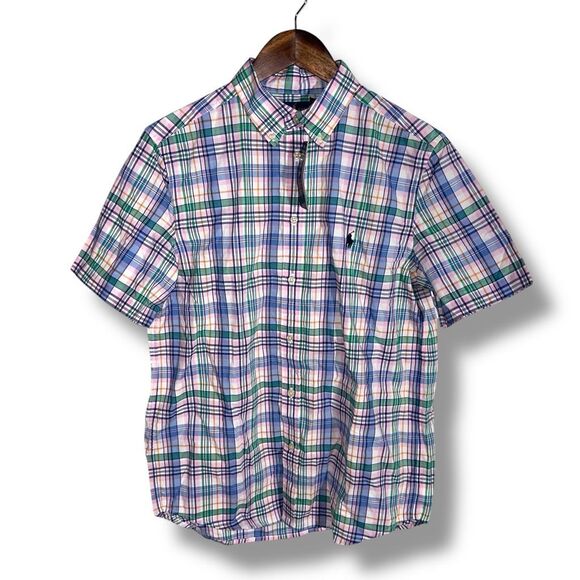 NWT Polo Ralph Lauren Kids Spring Plaid Button Down Shirt Size Kids XL - Picture 1 of 9